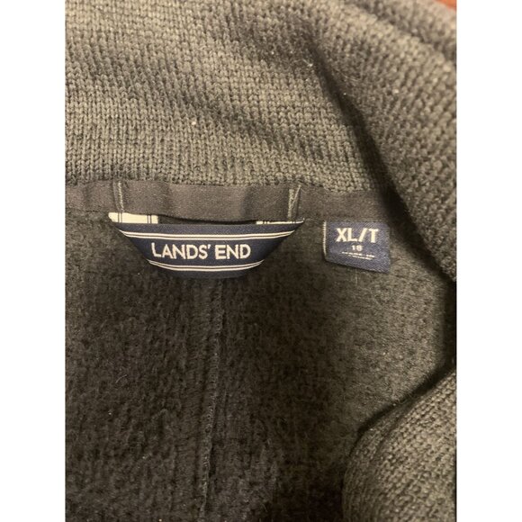 Lands End XL Tall Knit Outdoor Winter Sweater Jacket Coastal Grandma - Picture 4 of 7
